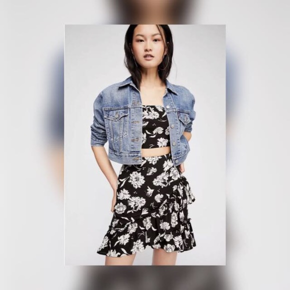 Free People I’ve Got A Feeling Floral Set Black L - Picture 2 of 4